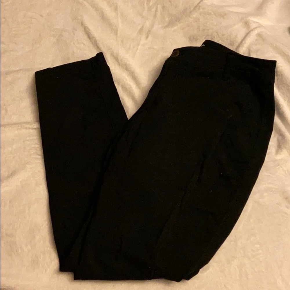 Black straight sweetheart khaki pants